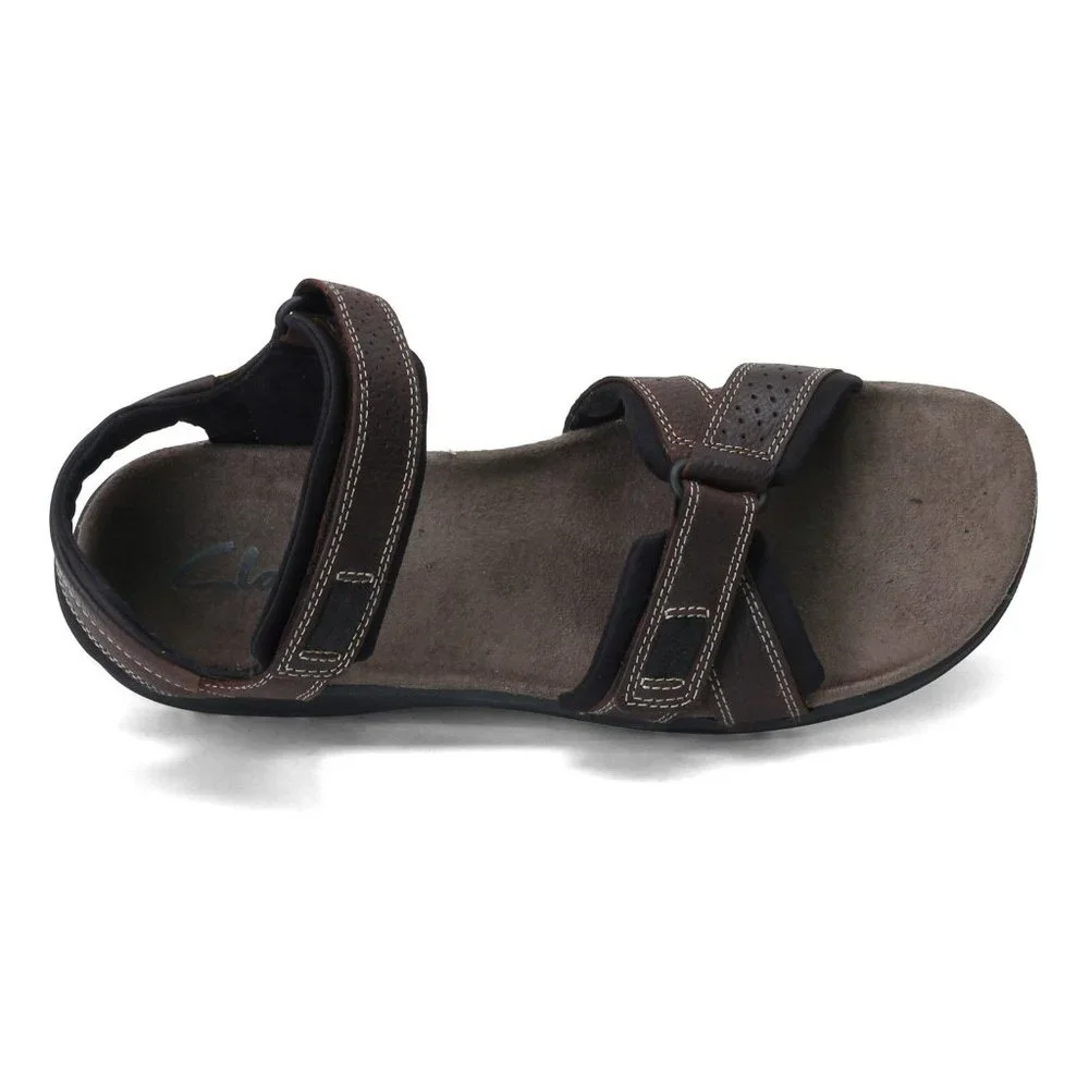 CLARKS Brown Leather Men's Keating Sporty Sandals sz 9 Style 78333